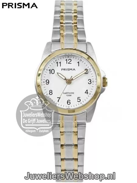 Prisma Horloge P1857 Dames Edelstaal Bicolor bij JuweliersWebshop